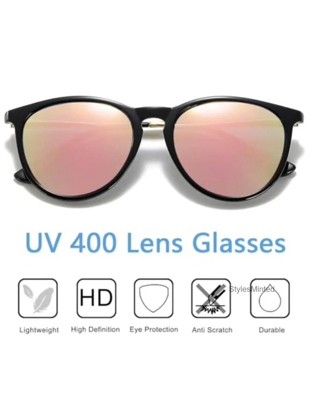 Retro Round Polarized Sunglasses UV400 Metal Frame Unisex